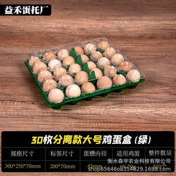 30 Pieces of Green Bottom Cover Separated Egg Trays Large Disposable Plastic Egg Trays Colorfulful Egg Tray Manufacturers