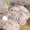 Class a Thickened Rabbit Fur Four-Piece Set, Milk Velvet Rabbit Fur Duvet Cover, Machine Washable, Non-Shedding, Maternal and Infant Grade, Winter Version