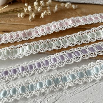 3 m long cotton thread satin ribbon lace accessories white hollow embroidery garment handmade diy decorative material