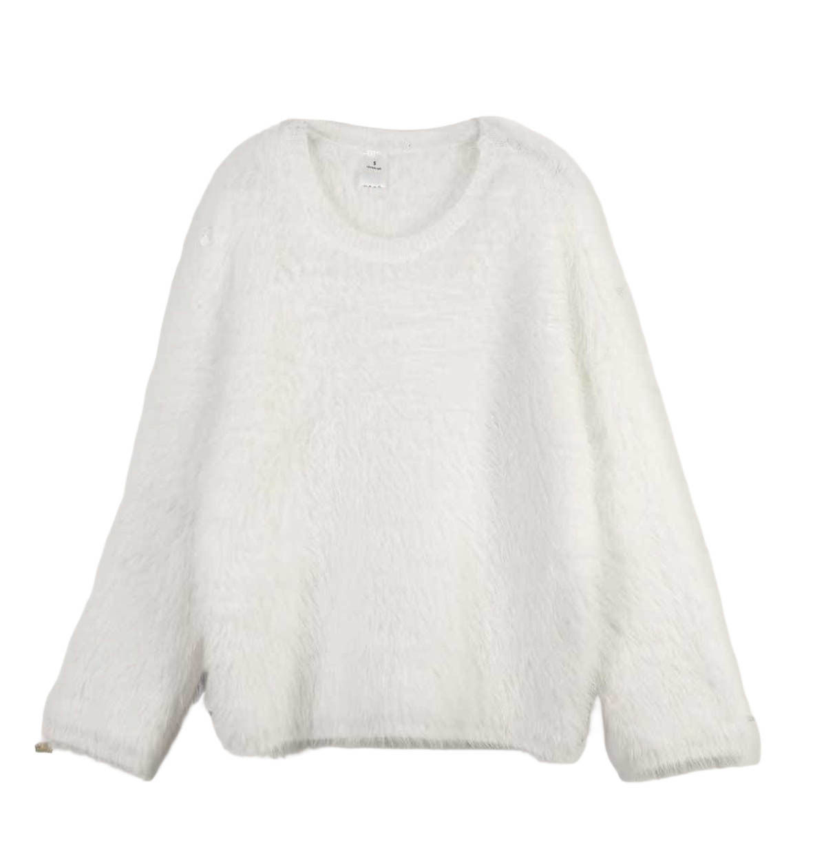 Womens Soft Knit Sweater Solid Color Round Neck Faux Mink Fabric Casual Everyday Wear Wholesale Available