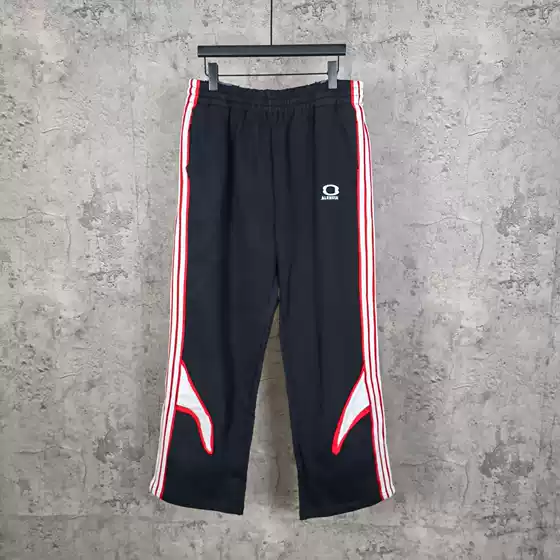 Correct Version of Ceiling Poison Paris B Brand Double-Ring Embroidered Five-Stripe Spliced Long Casual Sweatpants