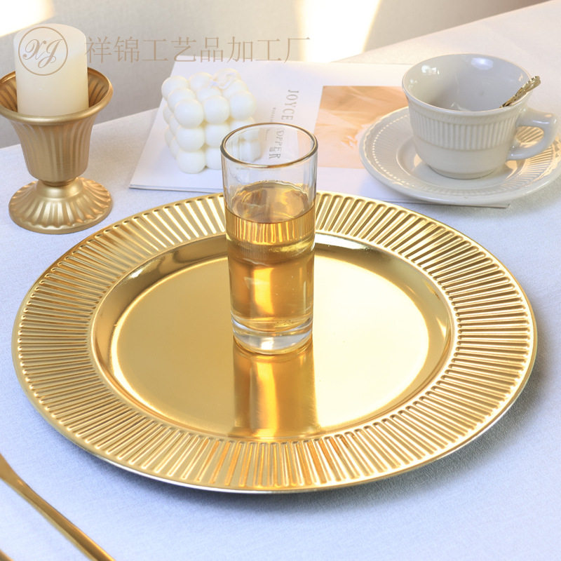 The New European Electroplating Disc Hotel Wedding Birthday Banquet Pad Plate Plastic Plate Craft Plate Source Manufacturer