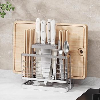 304 stainless steel knife holder household kitchen kitchen knife holder insert knife holder box storage rack storage K-168