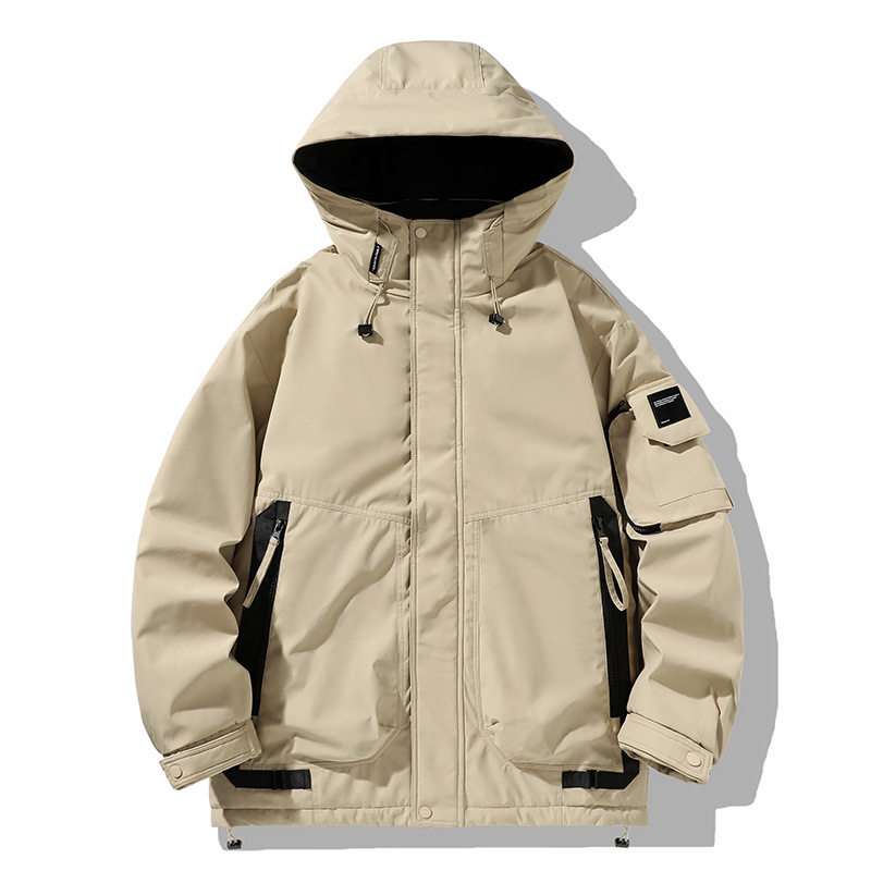 Men's Winter Fashion Brand 90 Duck Down Jacket Functional Tooling Warm Thickened Hooded Down Jacket Fashionable Couple Loose