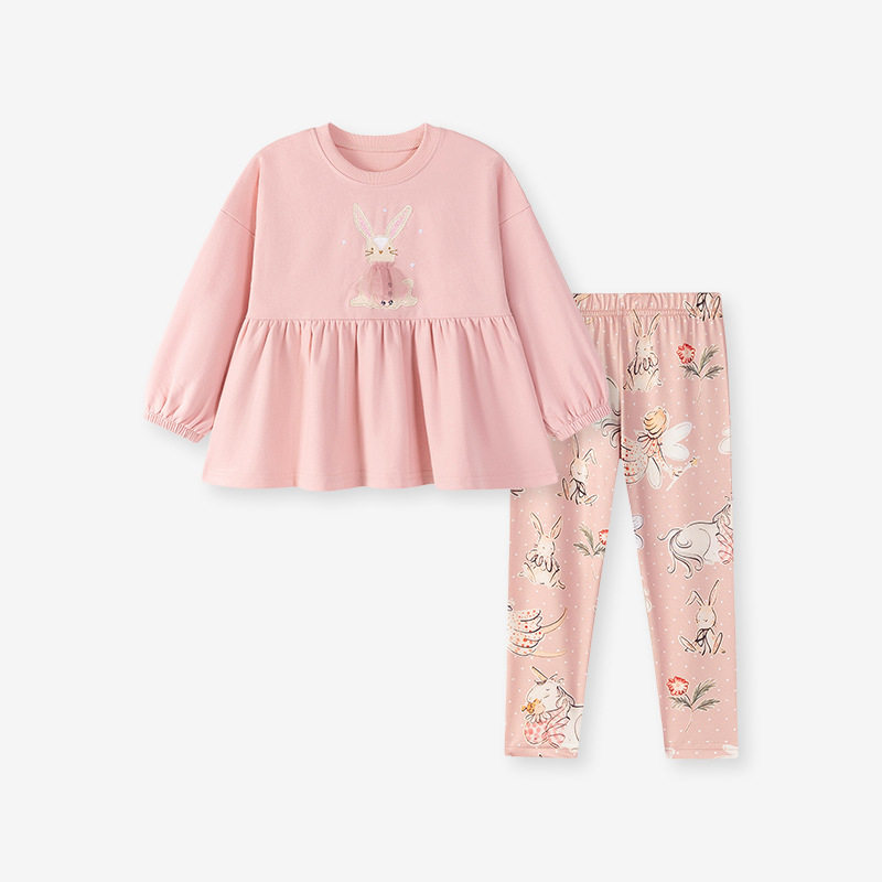 Grosir Pakaian Anak Pabrik Sumber, Set Anak Perempuan Musim Gugur, Set Gaya Bayi