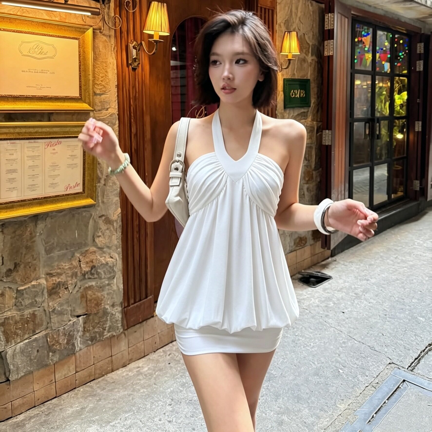 Summer Womens Dress Fashionable Elegant Sleeveless Loose Fit Solid Color Cocktail Party or Casual Outing