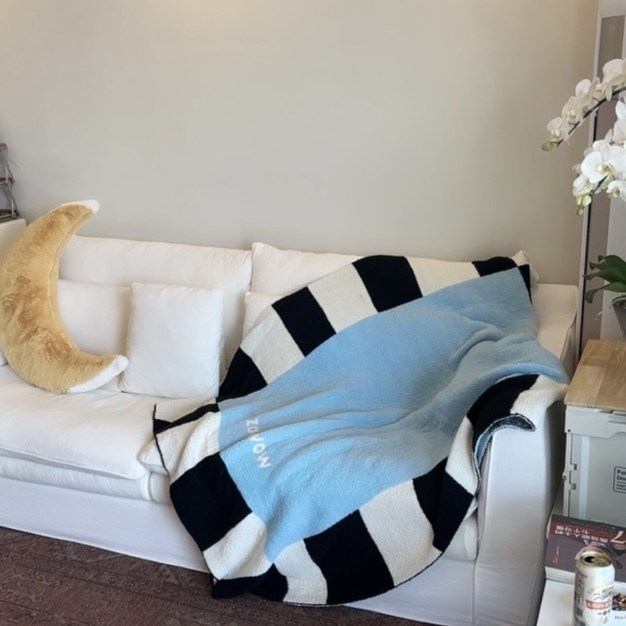 Memphis Plaid Class a Maternal and Infant Grade Half-Velvet Blanket Nap Blanket Mid-Century Style Sofa Blanket Casual Throw Blanket