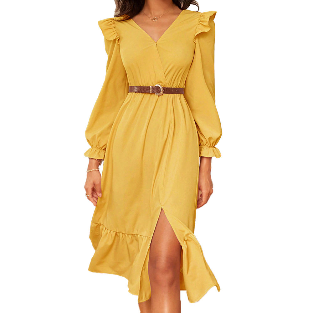 Elegant V Neck Backless Maxi Dress Waist Defining High Slit Slim Fit Perfect for Evening Events Wholesale Available