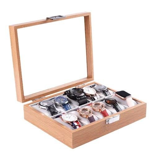 Watch Box Watch Storage Box Window Window Rosewood Grain Leather Watch Finishing Box Stall Bracelet Tray Watch Shelf