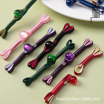 Cheongsam jade dovetail plate buckle Chinese style buckle Chinese style national Hanfu button bead buckle accessories vintage button