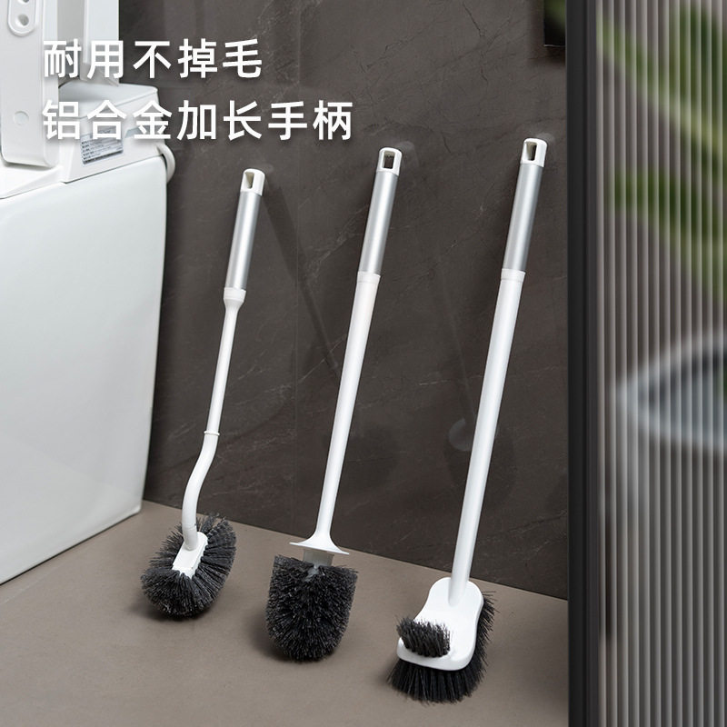 Aluminum Alloy Brush Long Handle Toilet Brush Household Wall-Mounted Decontamination Pot Brush Dishwashing Brush No Punching No Dead Angle Cleaning Brush