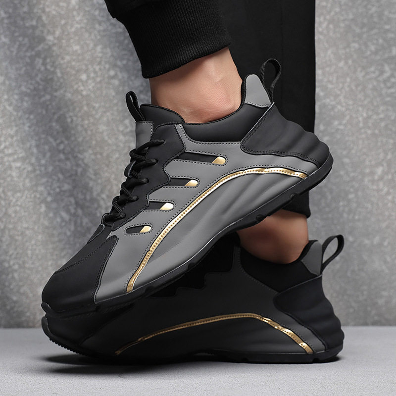 Quality fashionable leather sneakers shoes