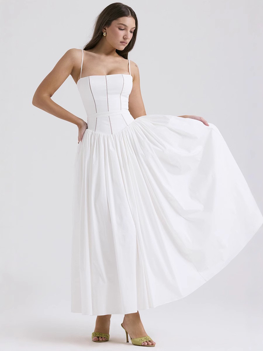 Floral Print Maxi Dress Elegant Slim Fit Soft Fabric Sleeveless Perfect for Summer Events Wholesale Available