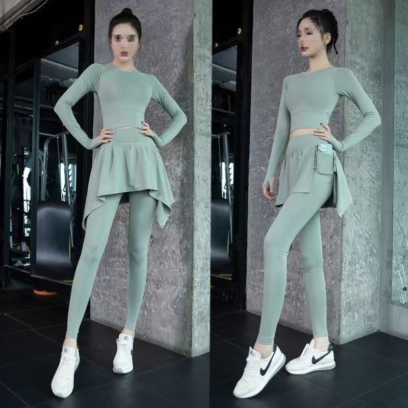 Yoga Clothing Suit for Women 2025 New High-End Pilates Fitness Long-Sleeved Sports Tops Professional Morning Running Clothing for Women