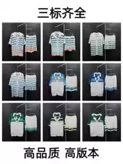 High-Quality Version from the Source Manufacturer for European and American Cross-Border Trade: Ca Brand Knit Sweater Short-Sleeve Set with Shorts for Men and Women with Pearl Buttons