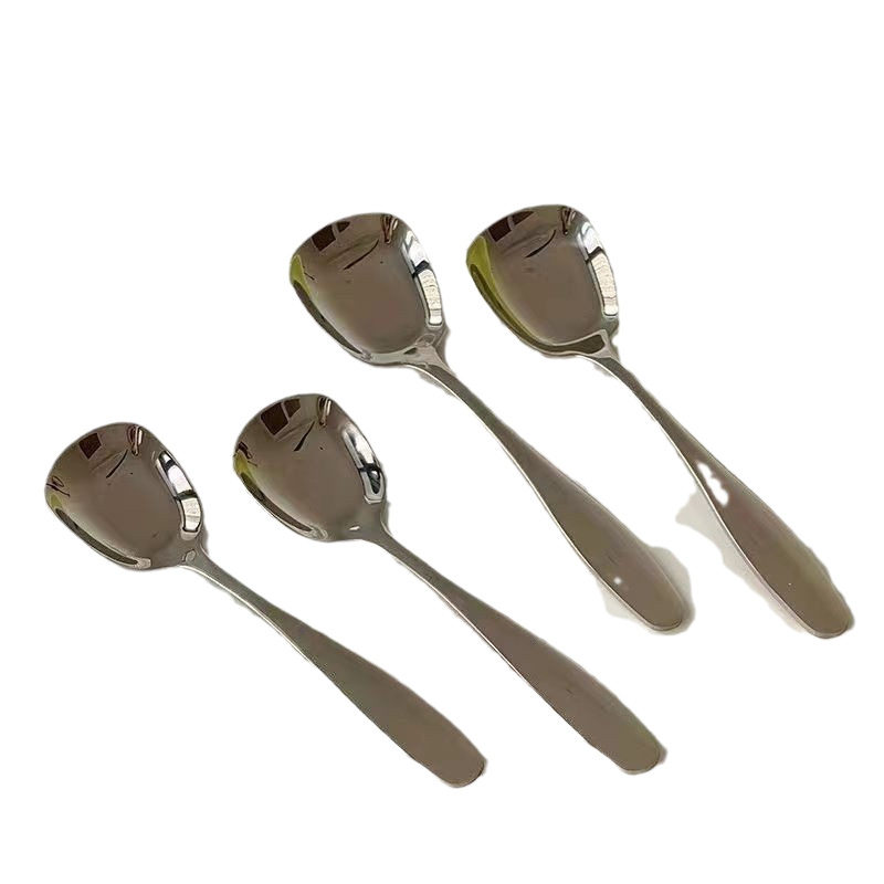 SOURCE stainless steel square head spoon Internet celebrity square ingot spoon eating spoon thickened household spoon Korean flat spoon