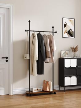 Second-Hand Coat Rack for Entry Bedroom Floor-Standing Double-Layer Clothes Rack New Household Removable Clothes Storage Rack
