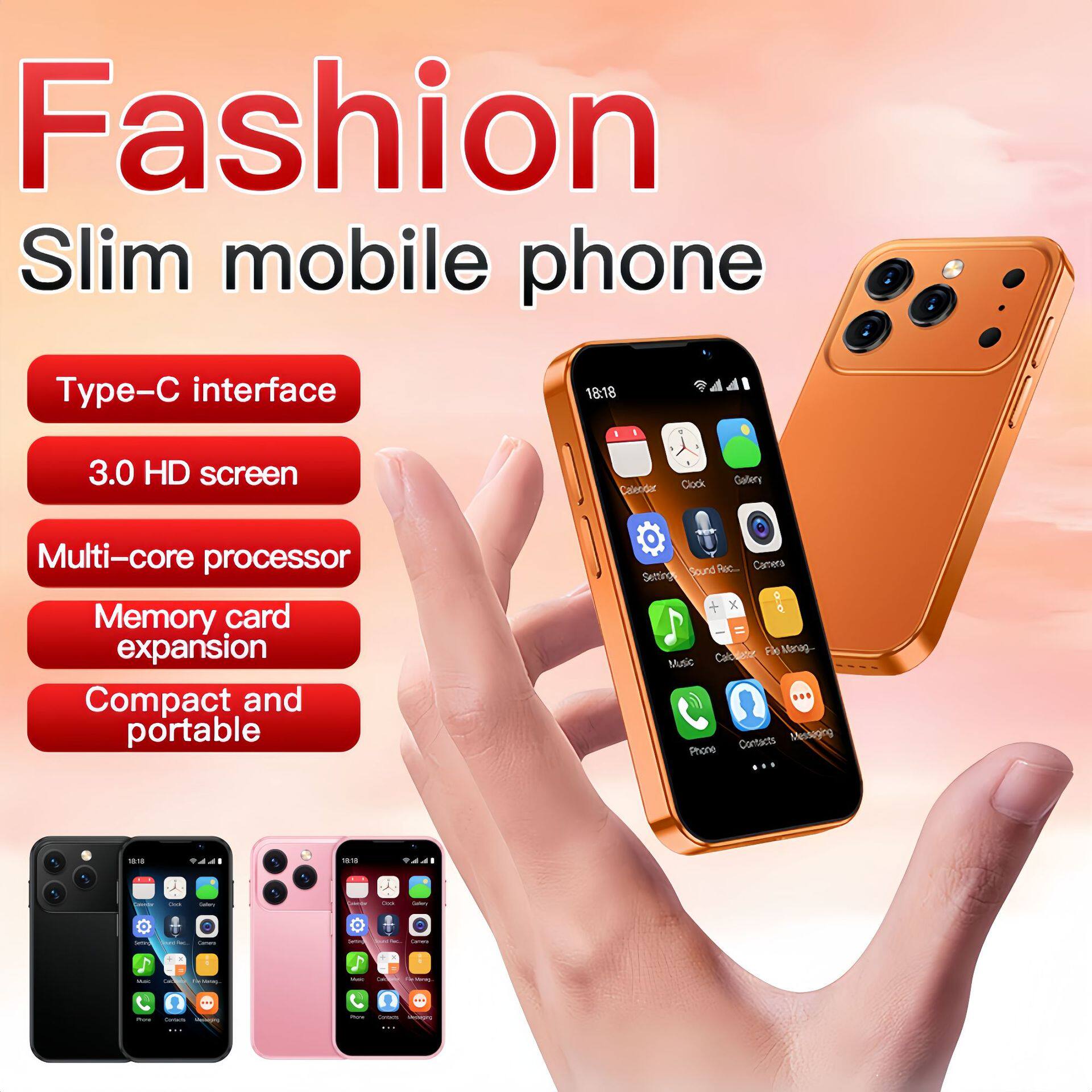Cross-border 3.0 screen mini 17 smart small phone 3G network...