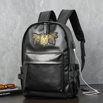 2025 New Men's Backpack Embroidered Pattern Personalized Trendy Brand Backpack College Student School Bag Computer Backpack Trendy