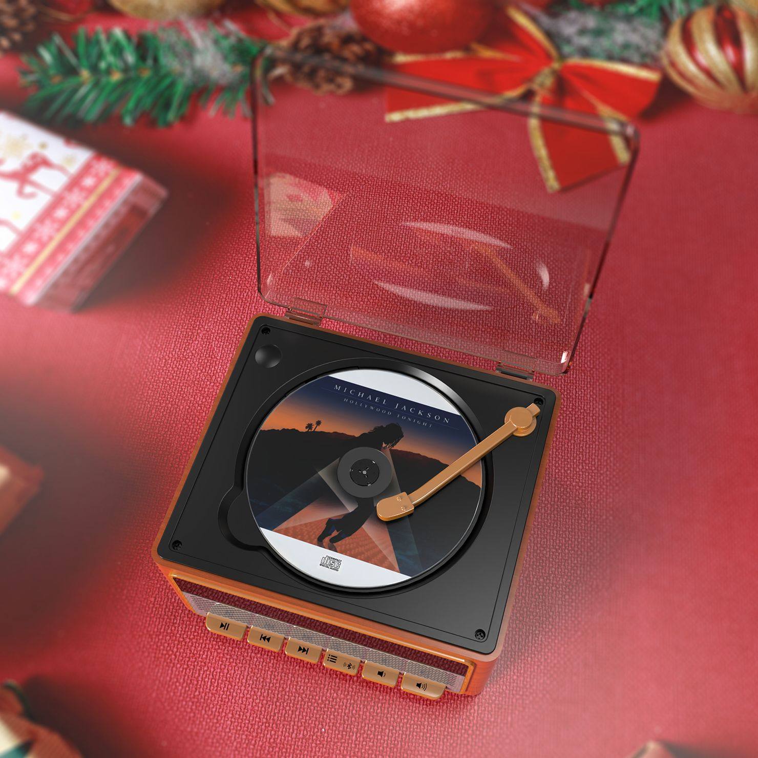 Sbollo Cd Player Music Audio Player Retro Audiophile Sound Quality Portable Rechargeable Lyrics Display