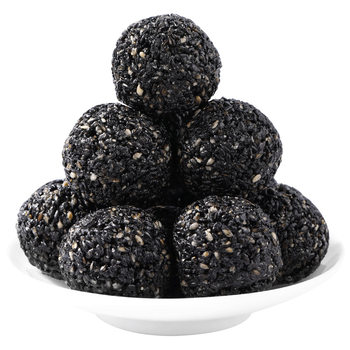 Tiktok Kuaishou same style black sesame balls nine steamed nine drying handmade sesame balls independent pack black sesame balls