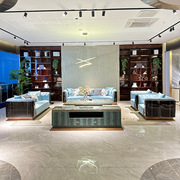 Italian-Style Light Luxury Leather Sofa Set, Post-Modern Minimalist High-End Villa Luxury Living Room Bentley Large-Sized Furnit