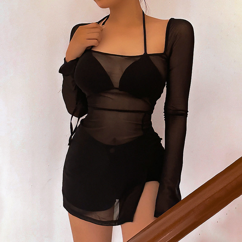 Summer Womens Sheer Mesh Bikini Cover Up Slim Fit Square Neck Fashionable Sexy Perfect for Beach or Pool Parties