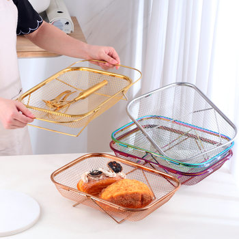 Kitchen Retractable Drain Basket Household Stainless Steel Fruit and Vegetable Drain Basin Rectangular Dish and Bowl Storage Rack