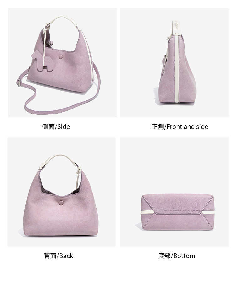 Túi xách nữ dáng xô đeo chéo màu pastel phong cách Hàn Quốc — Nhà máy riêng, có thể tùy chỉnh theo yêu cầu., W2675 # Màu đen sương mù, W2675 # Màu xanh sương mù, W2675 # Sô cô la