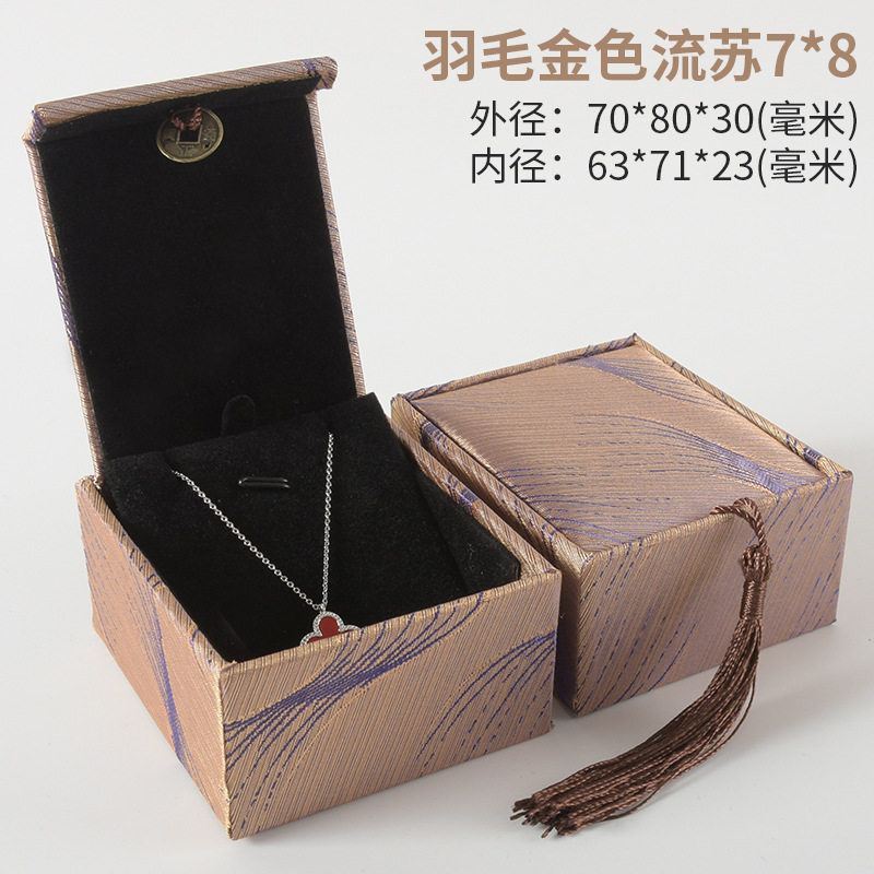 Gold Jewelry Storage Box Vintage Play Buddha Bead Bracelet Packaging Gift Box Silver Crystal Beeswax Pendant Box