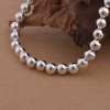 Factory Price Korean Fashion Jewelry White Copper Silver Plated Bracelet Wholesale Gloss Round Bead Bracelet Taobao Silver Plated Bracelet