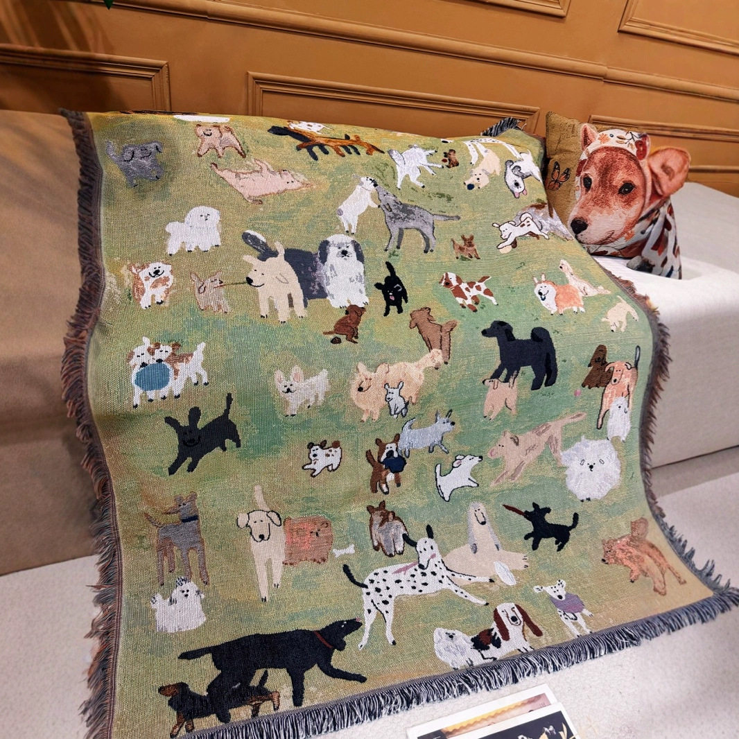 Foreign Trade Cartoon Universal Tapestry Shawl Cover Blanket Bedside Towel B&B Decorative Sofa Blanket Outdoor Camping Style Blanket Warm