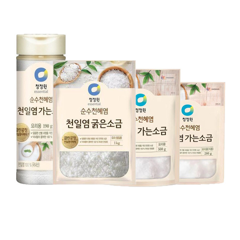 Korean Imported Cheongchun Garden Thousand-Day Salt Fine-Grained Household Sea Salt Edible Salt for Cooking, Grilling, Marinating Meat, and Making Soup Fine-Grained Salt