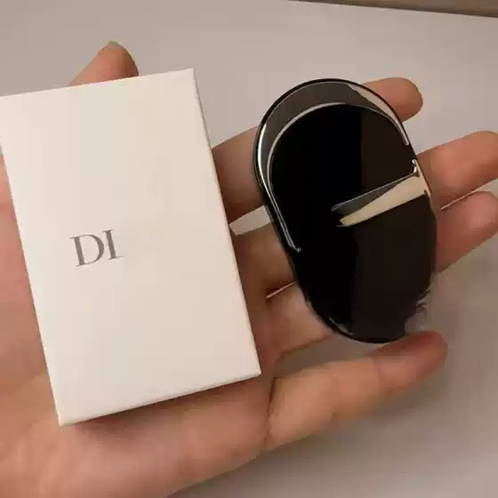 D Brand 2025 New Model Qixi Gift Metal Black Large Logo Self-Adhesive Phone Stand Folding Mirror for Makeup Touch-Up