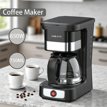 Cross-Border 110V American European Standard American Coffee Machine 6-Cup Coffee Pot Fully Automatic Coffee Drip Filter Tea Maker