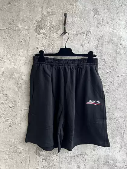 Factory Version of Paris B Brand Basic Style Coca-Cola Wave Embroidery Shorts, Simple Sports Casual Pants for Couples