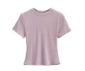 ❥❥****Light Lavender Pink Ribbed Fabric Short Sleeve****❥❥