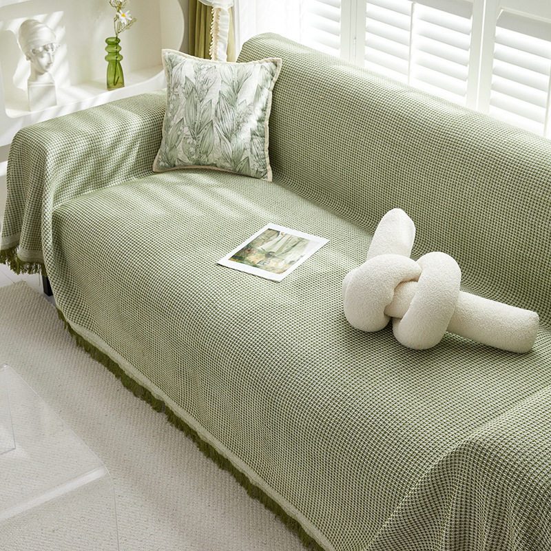 Sofa towel cover cloth ins style double-sided usable cotton yarn thread blanket simple one-piece sofa cushion cover towel all-inclusive cover