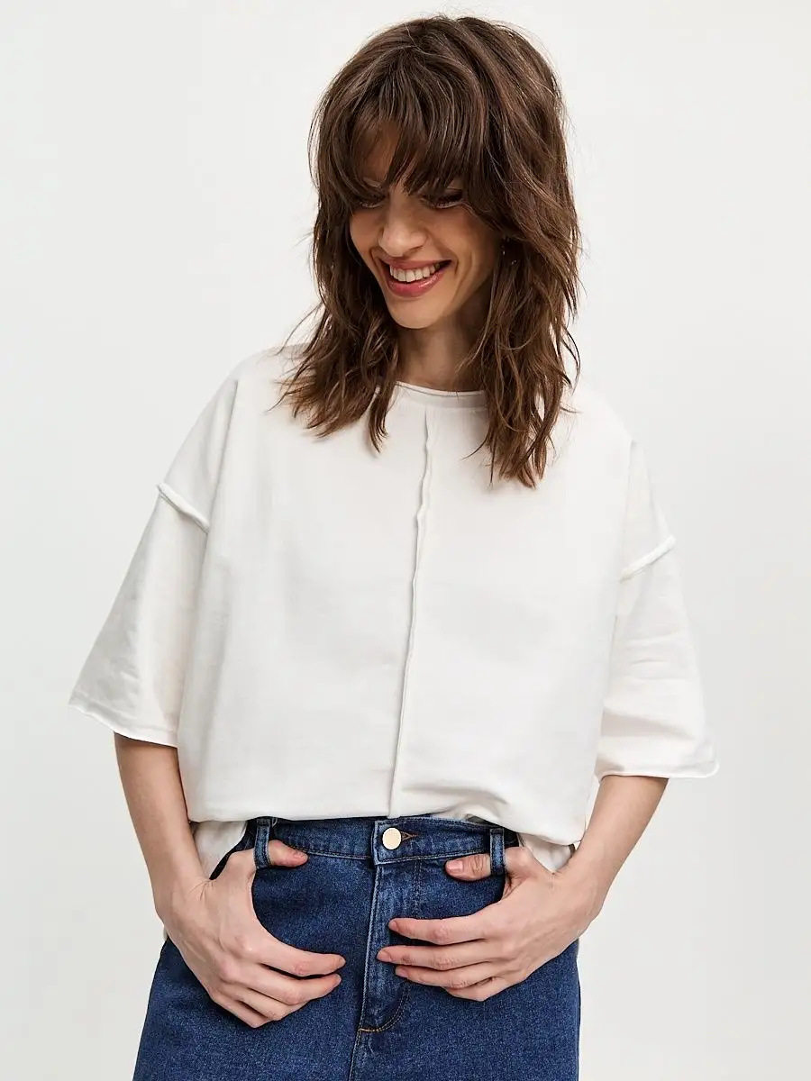 Womens Loose Fit Cotton T Shirt Distressed Short Sleeve Color Block Design Spring Summer Casual Wear Wholesale