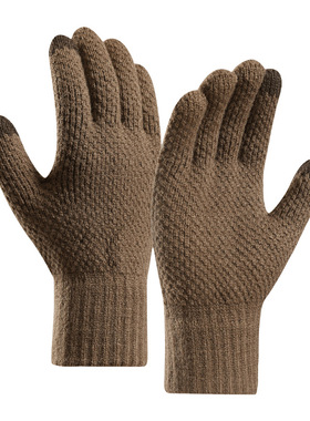 men's Knitted gloves women touch screen warm加厚保暖触屏手套