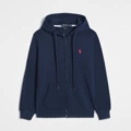 Zipper royal blue red label