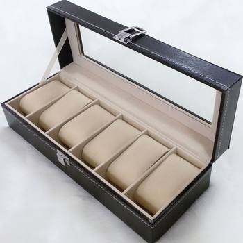 Watch storage box window leather jewelry box watch packaging finishing box stall bracelet tray manufacturers supply