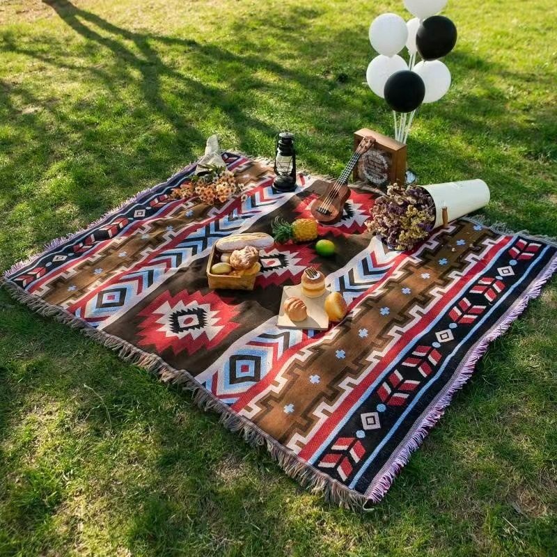 New Outdoor Equipment, Multi-Purpose Ethnic Style Picnic Mat, European Style Camping Blanket, Picnic Beach Blanket