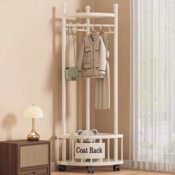 Corner Clothes Hanger Floor-Standing Bedroom Household Clothes Hanger Corner Clothes Hanger Simple Clothes Drying Rack Accessible Luxury Coat Rack
