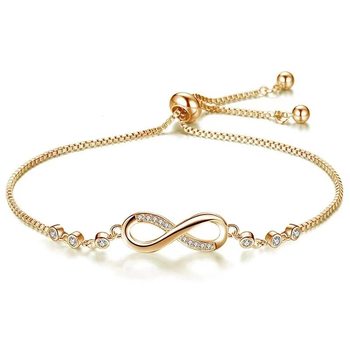 wish Hot Selling Fashion Bow Diamond Adjustable Bracelet 8 Word Ladies Simple First Jewelry Wholesale