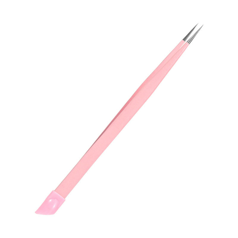 Nail Tweezers Double Head Metal Straight Head Clip Jewelry Silicone Press Rod Clip Diamond Decal Alloy Clip Tool