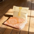 Orange elastic silk bag blanket