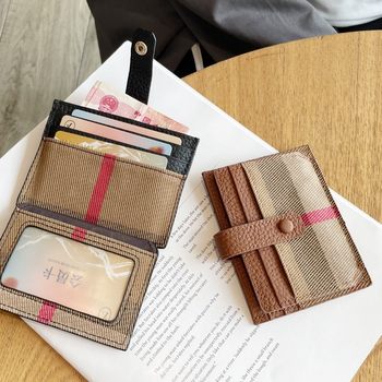 Genuine Leather Driver's License Card Case 2024 New Hot-selling Stripe Stitching Storage ID Bag Ultra-thin Mini Card Case