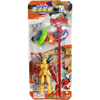 Pull-out gyro gear gyro Superman suction card gyro robot suit children's plastic toy stall wholesale