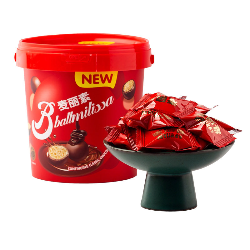 Malinois Crispy Core Chocolate Bean Barrel Snack Candy Independent Small Packaging Wedding Candy Bulk (Cocoa Butter Substitute)